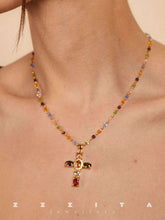 wearing fingers crossed necklace